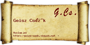Geisz Csák névjegykártya
